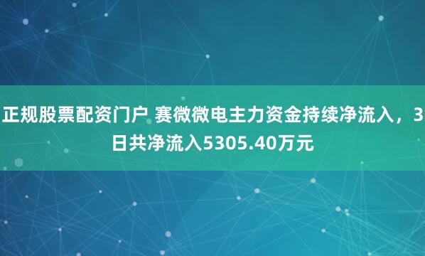 正规股票配资门户 赛微微电主力资金持续净流入，3日共净流入5305.40万元